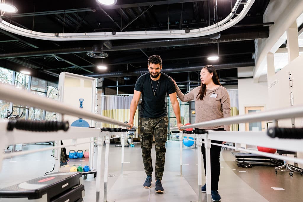 Image from Salem Health brand campaign; Veteran at Physical Therapy